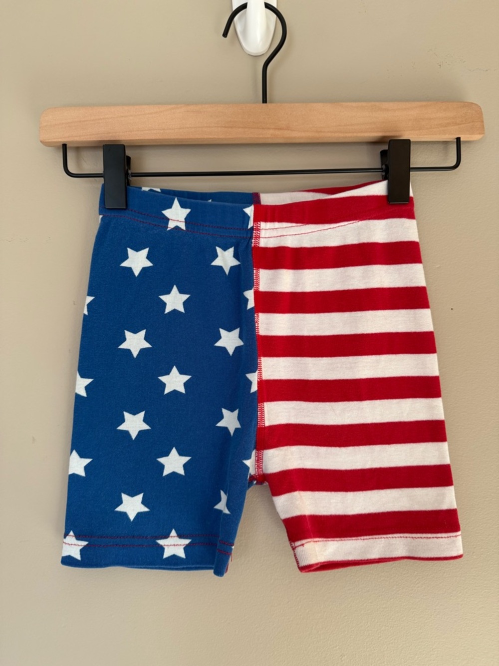 Kids' American Flag Star & Stripe Bike Shorts/PJ Shorts - Red White & Blue